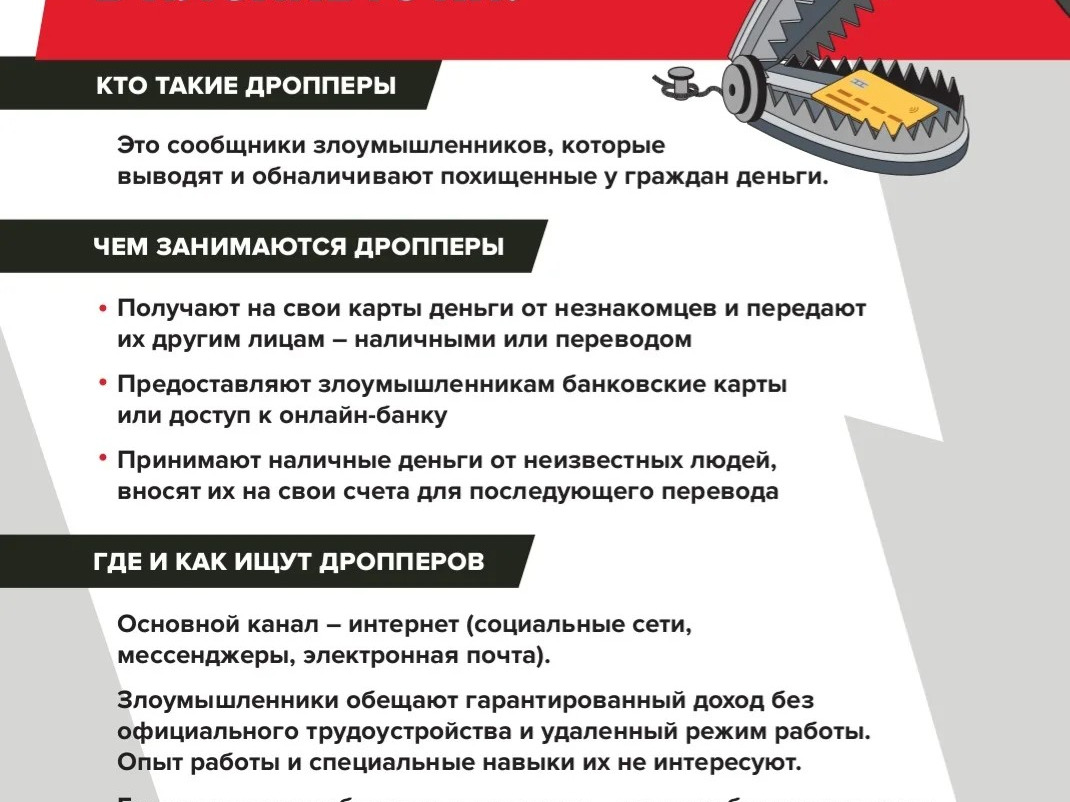 Как не стать дроппером: правила безопасности.